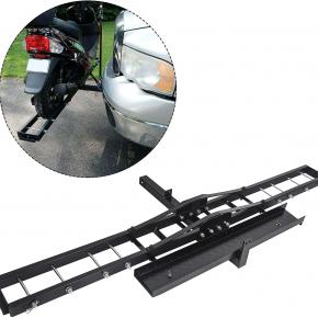 600LBS Steel Motorcycle Scooter Dirtbike Carrier Hauler Hitch Mount Rack Ramp Anti Tilt