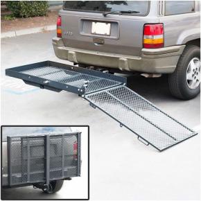 Folding Hitch Cargo Carrier with ramp for scooter or wheelchair